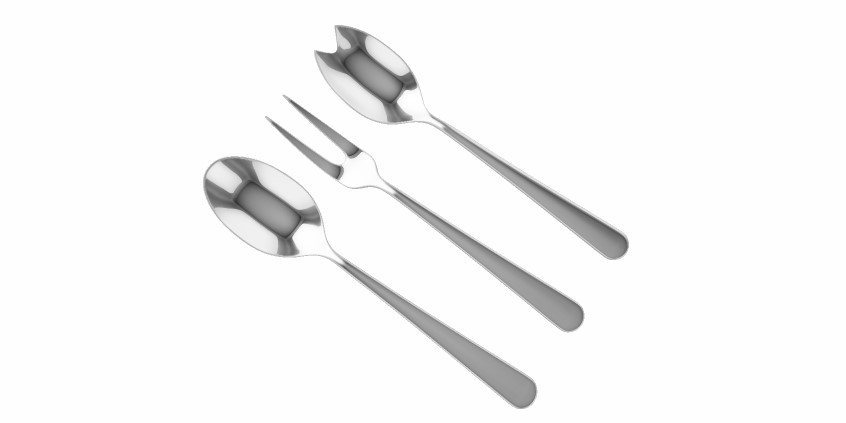 Set 3 Pz A Servire Acciaio Inox 18/10 by Mepra